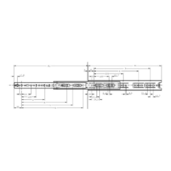Kogelgeleider dubbel uittrekbaar 65 cm