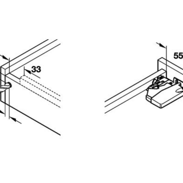 Onderbouwgeleider Tip-on 50kg 450mm