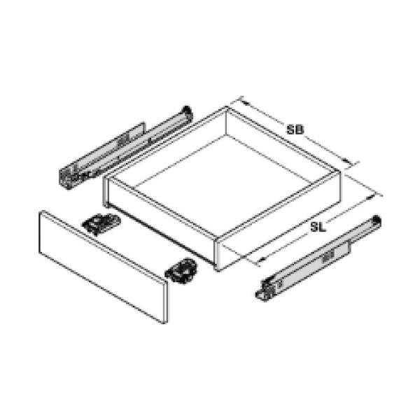 Onderbouwgeleider Tip-on 50kg 450mm